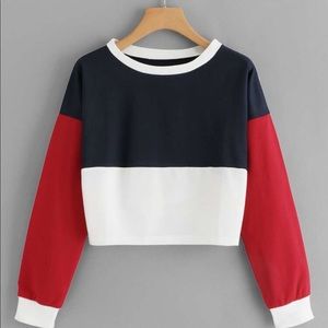 Drop Shoulder Color Block Sweatshirt